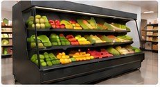 Open-air refrigerated display case